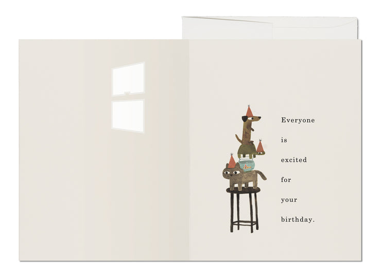 everyone is excited french fold birthday card