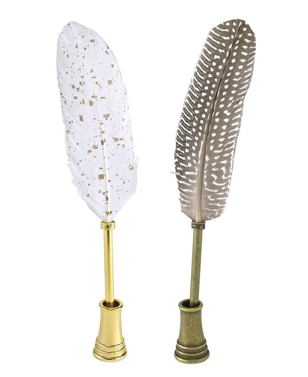 quill feather pen & stand - various styles