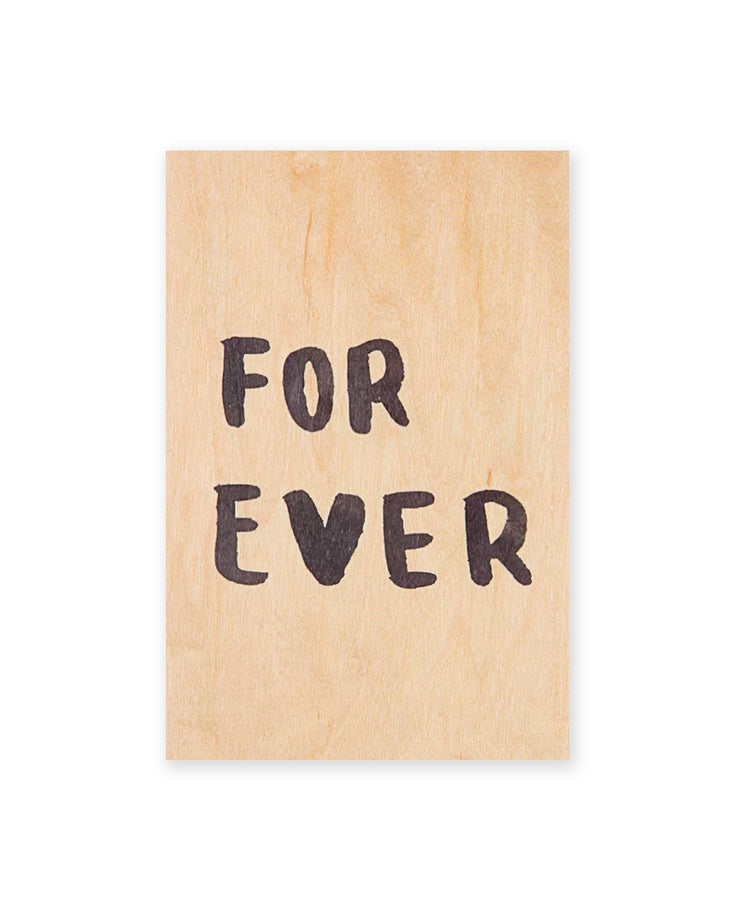 for ever wooden postcard