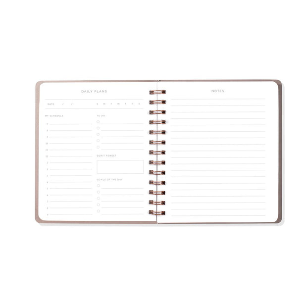 black faux leather undated day planner