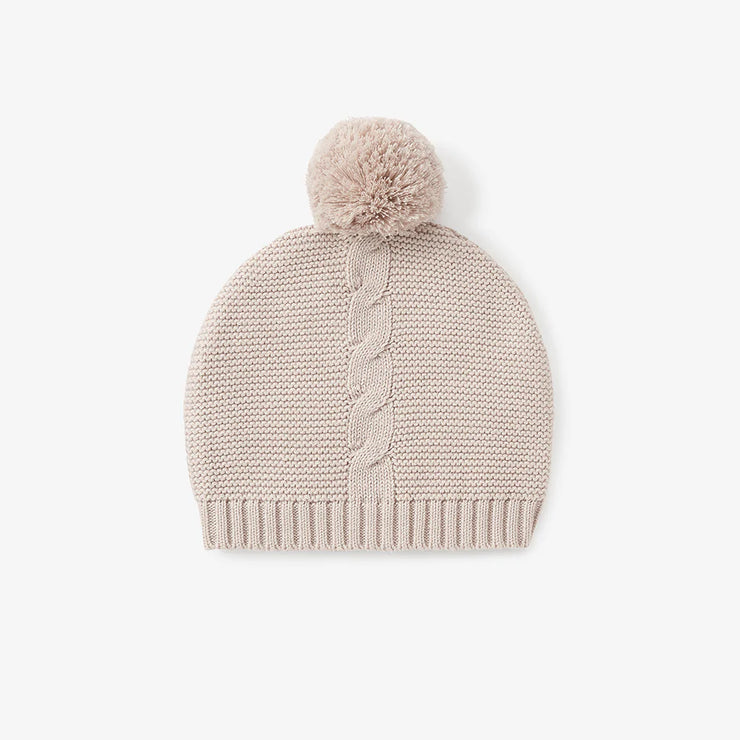 garter knit pom pom baby hat
