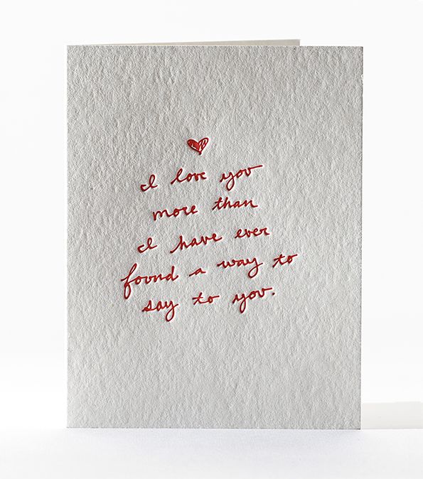 no words valentine's day card
