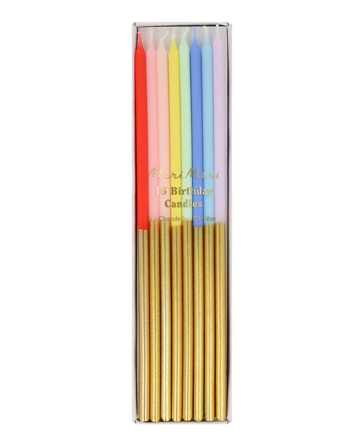 gold dipped rainbow mix candles