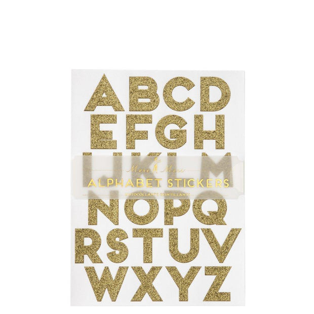 gold glitter alphabet stickers