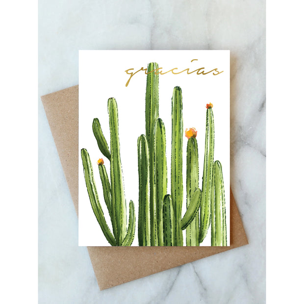 gracias cactus card - single or set of 6