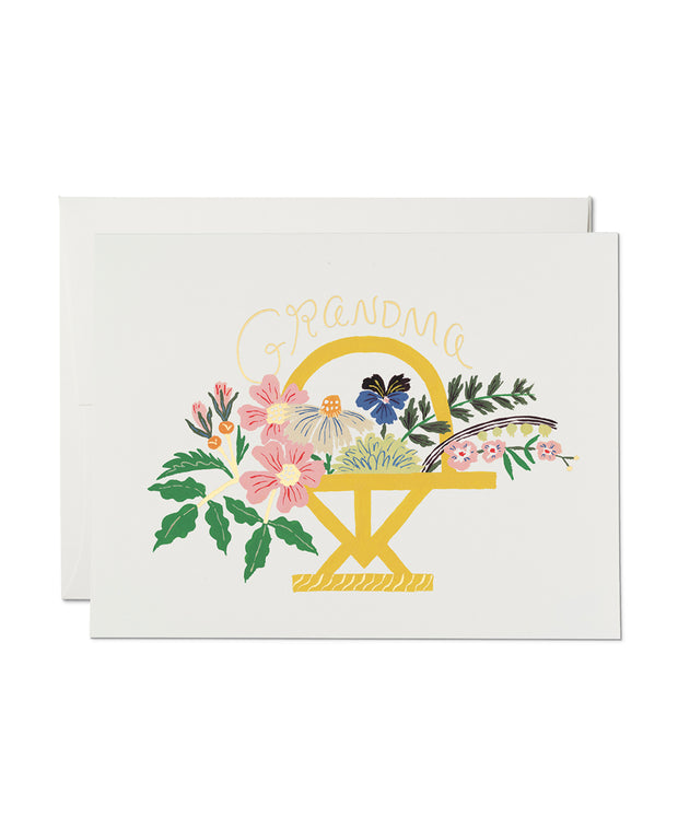 grandma bouquet gold foil card