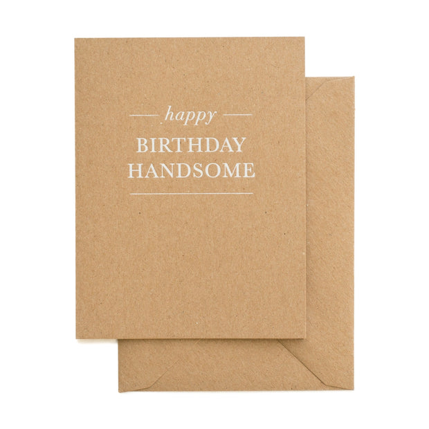 happy birthday handsome kraft card