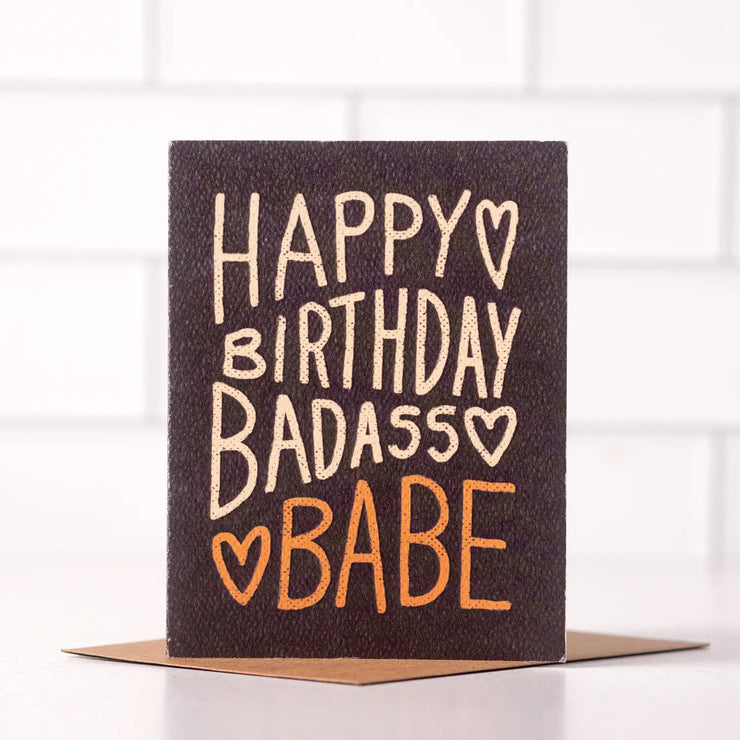 happy birthday badass babe card