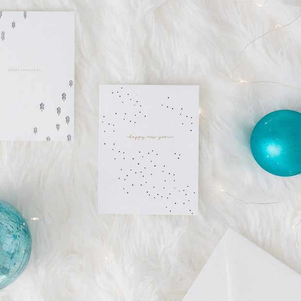 happy new year dots card -  single or boxed set of 6