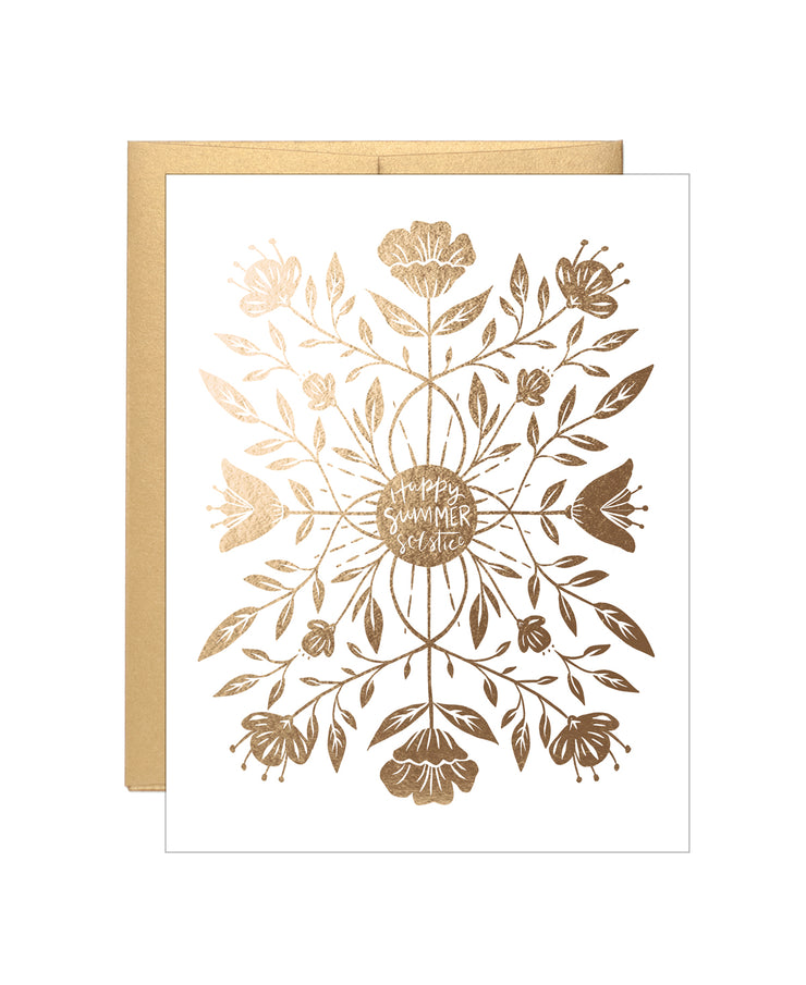 happy summer soltice gold foil card