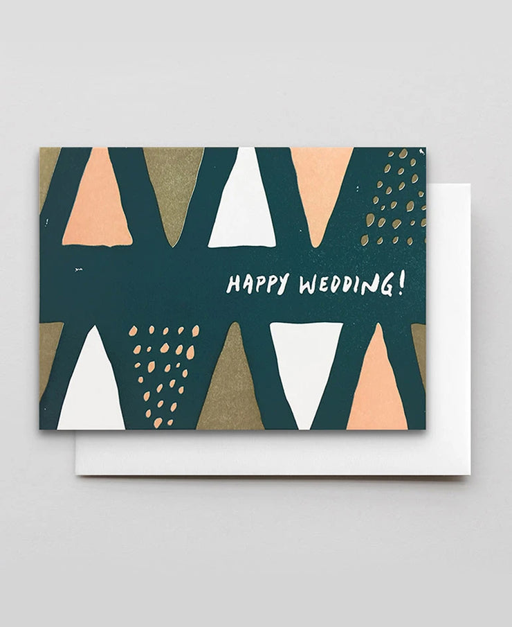 happy wedding cones & dots card