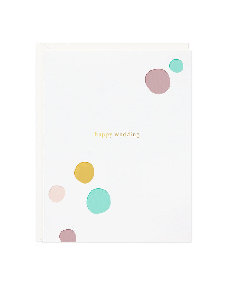 happy wedding confetti card
