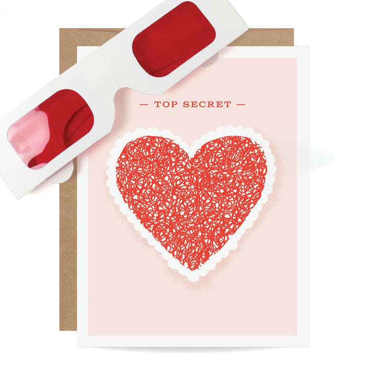 heart decoder secret message card