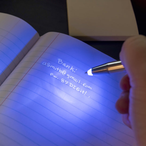 invisible pen and light
