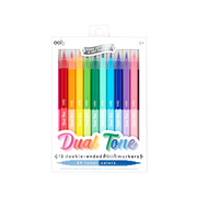 dual tone double ended brush markers - set of 12/24