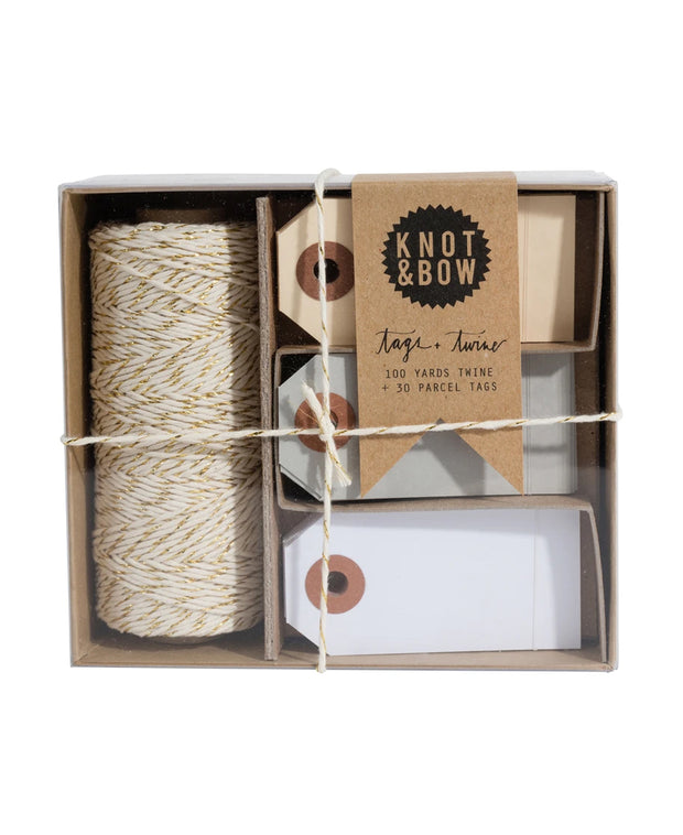 tags and twine set -  gold/neutral