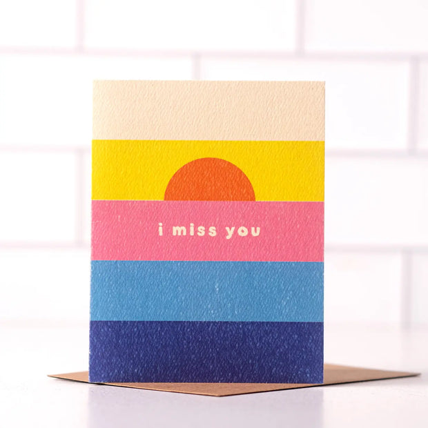 i miss you colorful everyday card