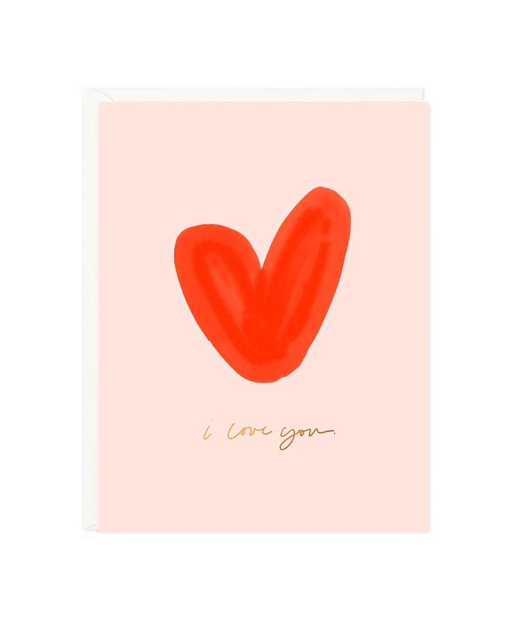 i love you brush heart card
