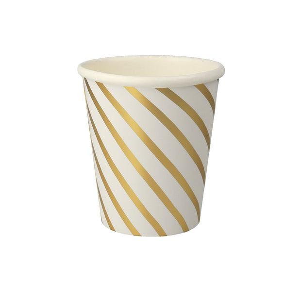 gold swirl party cups - set of 8