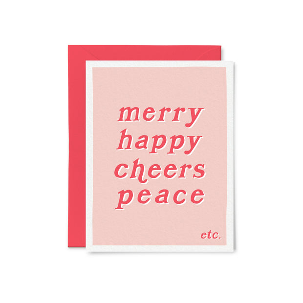 merry happy etc card -single or set  of 6