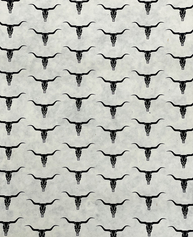longhorn black & cream wrapping paper