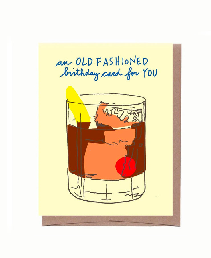 old fashioned birthday card