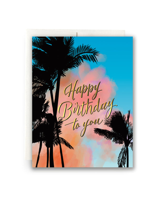 palms birthday card