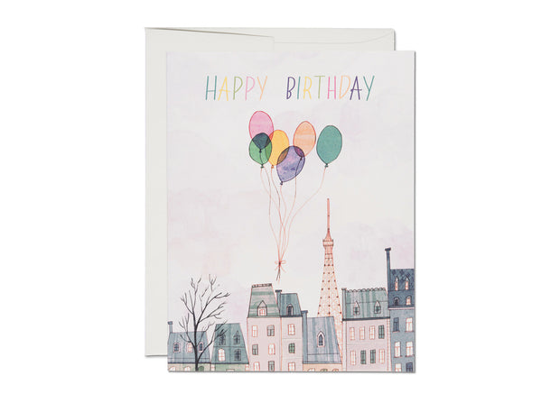 paris balloons birthday card