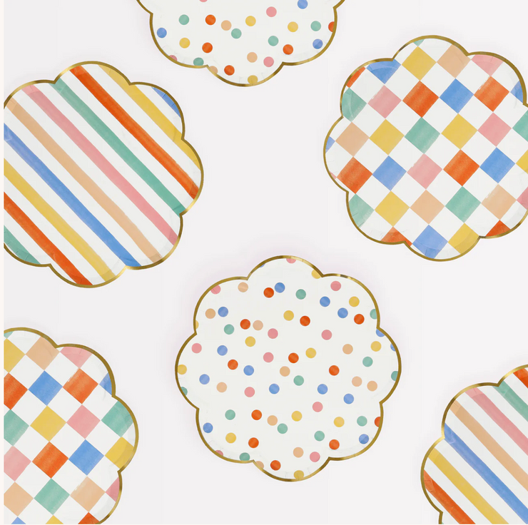 colorful pattern plates - dinner or side