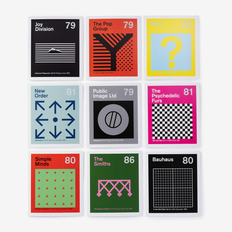 post-punk postcards: 50 Designs Inspired by Influential Albums, from New Order's Movement to The Smiths' The Queen Is Dead