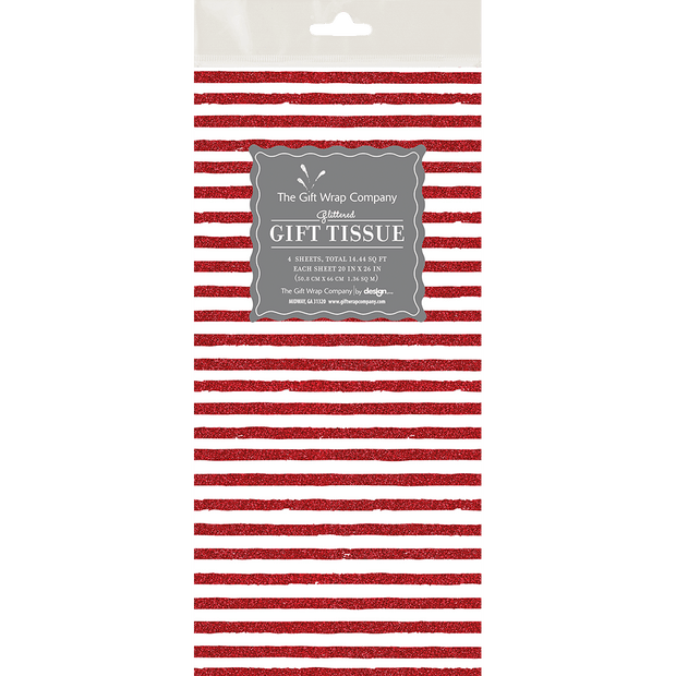 ruby stripe glitter fancy tissue