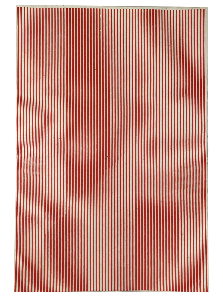 red stripes on cream sheet