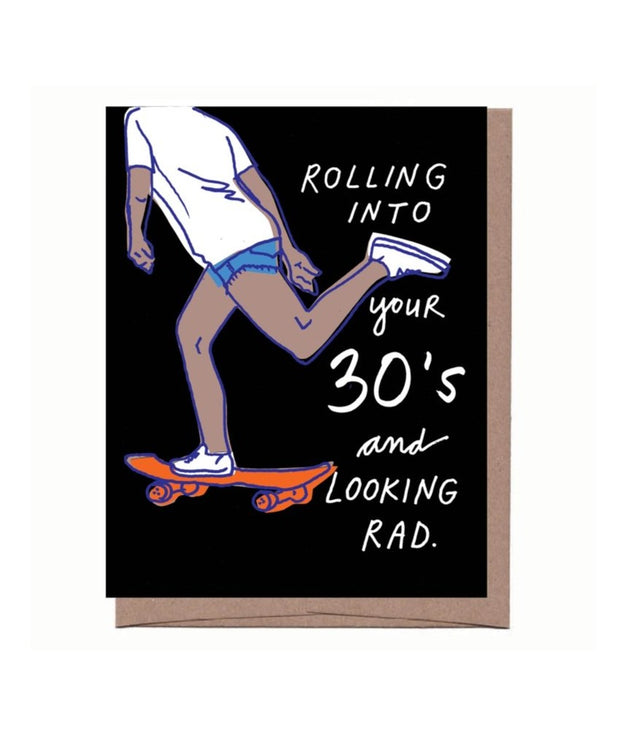rolling into your 30's birthday card