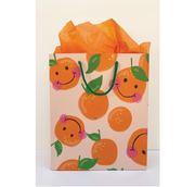 orange smiley gift bag