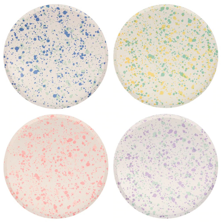 speckled party plates - various sizes
