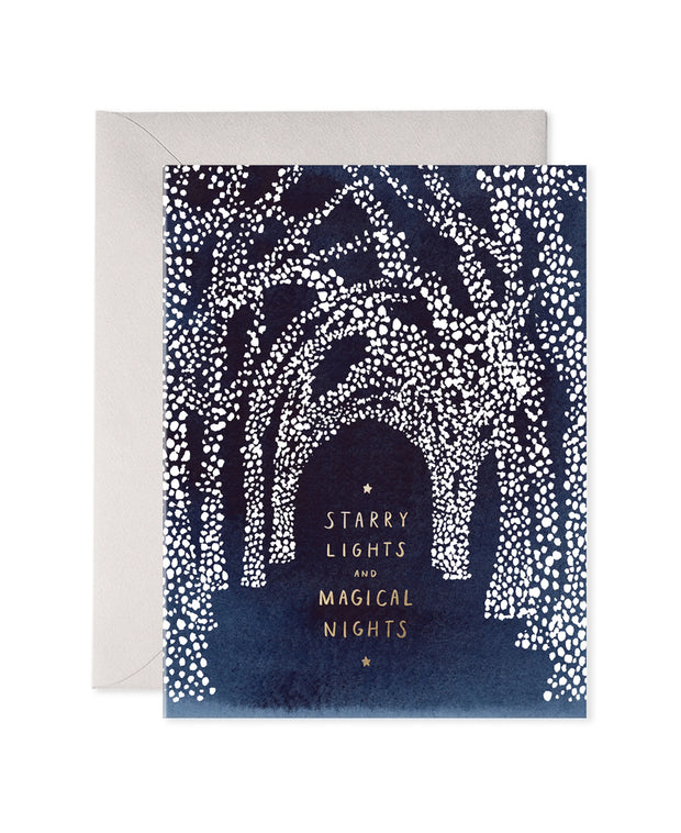 starry lights and magical nights card