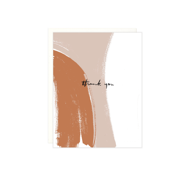 thank you brushstrokes card - single or set of 6