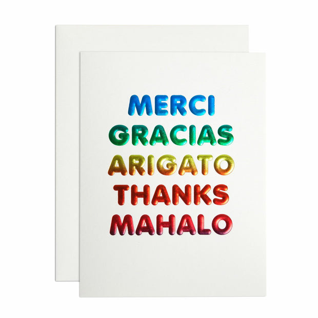 thanks languages rainbow single card or boxed set