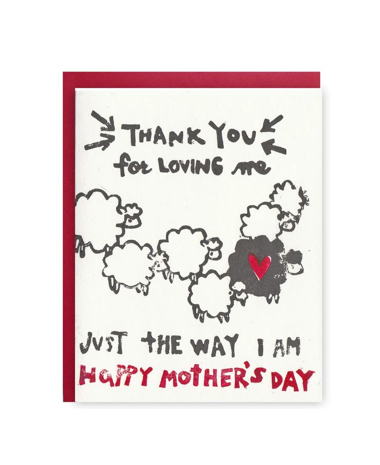 thank you for loving me mother's day card