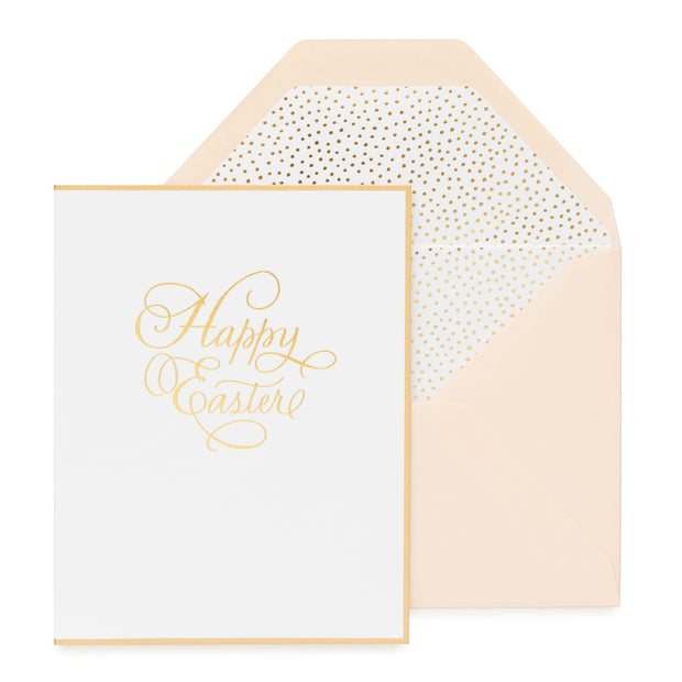 traditional happy easter gold foil card