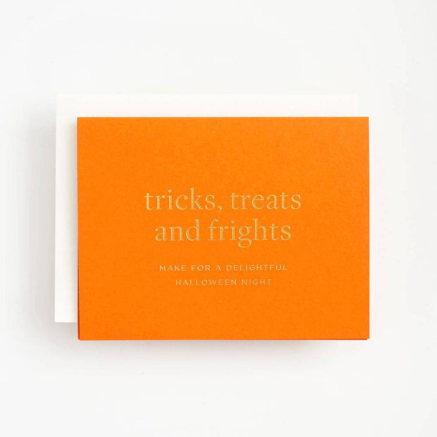 tricks, treats and frights card