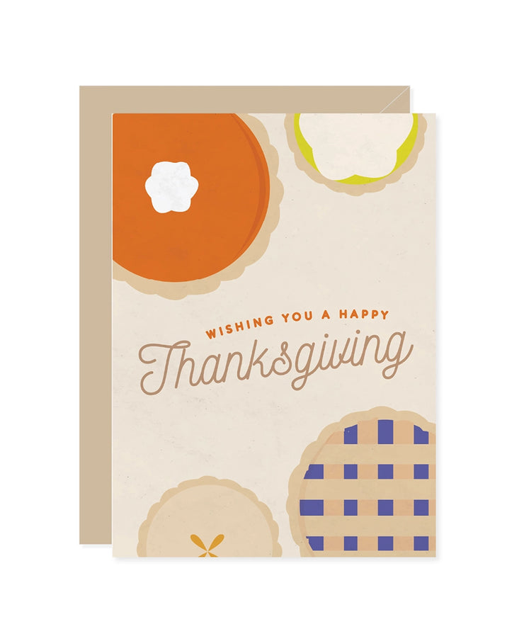 wishing you a happy thanksgiving pies card