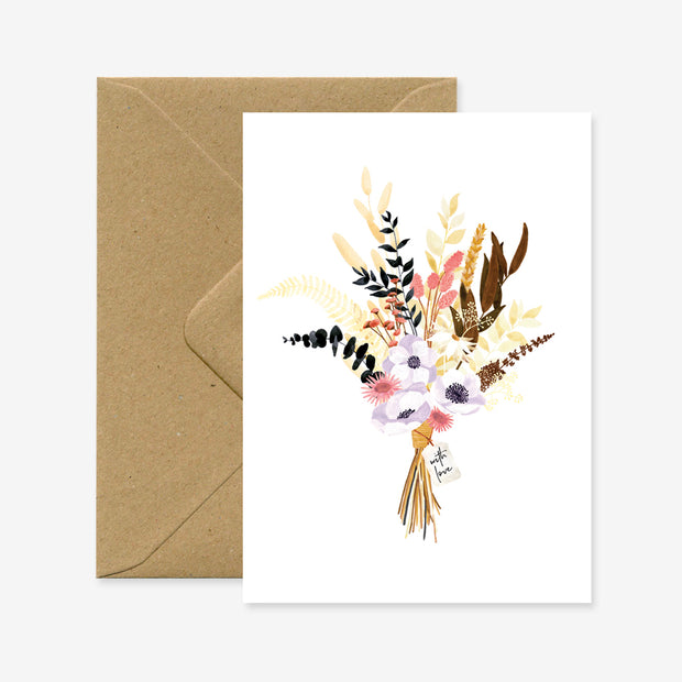 modern bouquet card