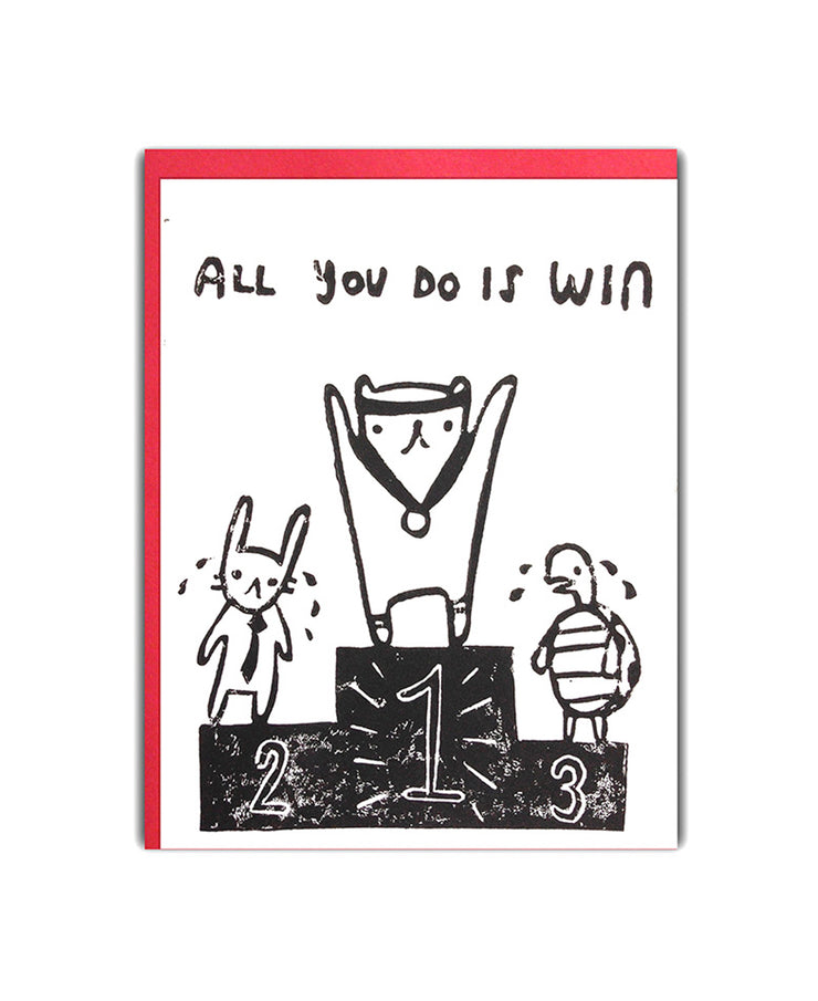 all you do is win congratulations card